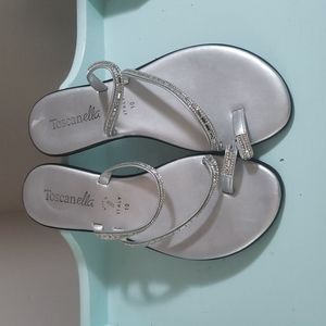 Toscanella silver rhinestone sandals